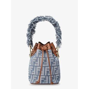 Fendi Women Mon Tresor Jacquard Ff Fabric And Leather Bucket Bag